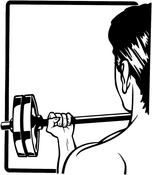 Weightlifter vinyl decal. Customize on line. Sports 085-1165